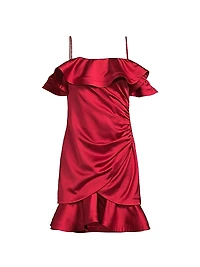 Axelle Ruffled Satin Minidress