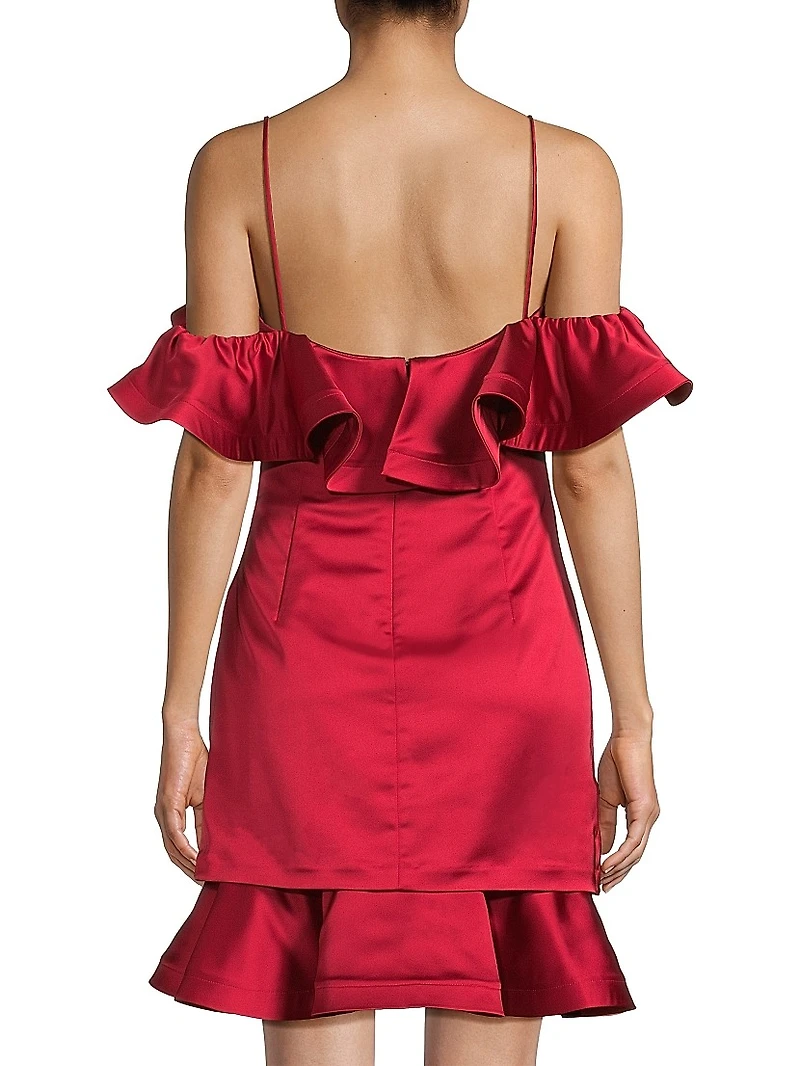 Axelle Ruffled Satin Minidress