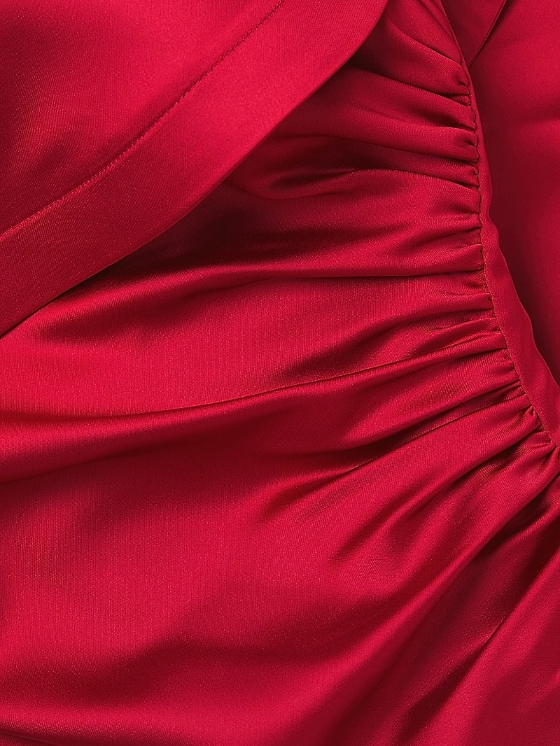 Axelle Ruffled Satin Minidress