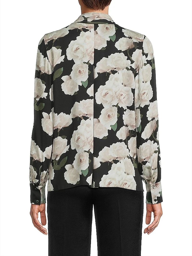 Dara Floral Stretch Silk Blouse