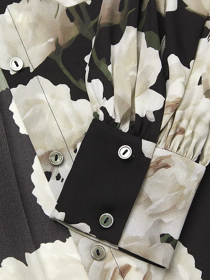 Dara Floral Stretch Silk Blouse