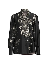 Knoxie Floral Tieneck Blouse