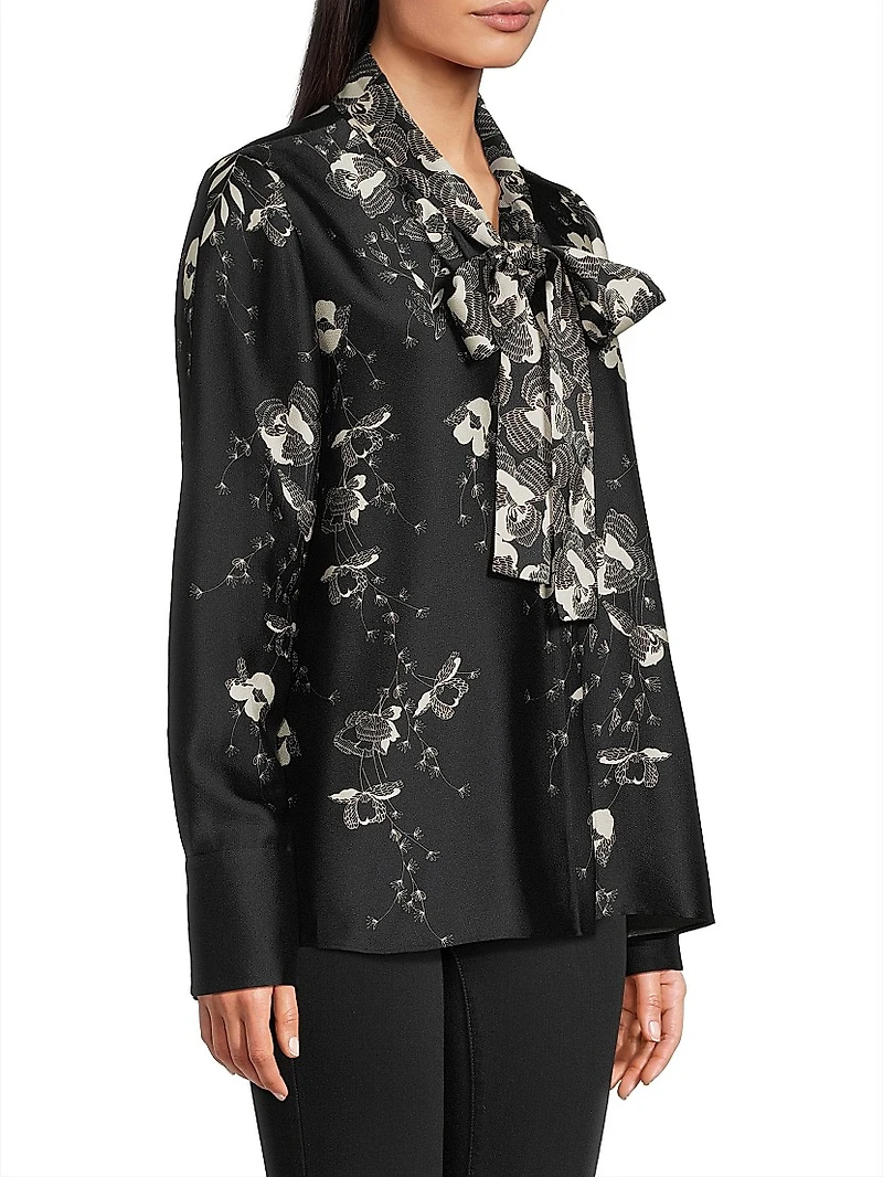 Knoxie Floral Tieneck Blouse