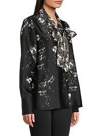 Knoxie Floral Tieneck Blouse