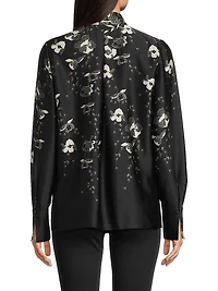 Knoxie Floral Tieneck Blouse