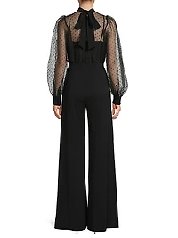 Rosalie Sheer Puff-Sleeve Jumpsuit