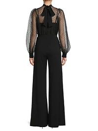Rosalie Sheer Puff-Sleeve Jumpsuit