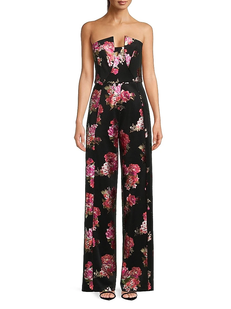 Lena Floral Strapless Jumpsuit