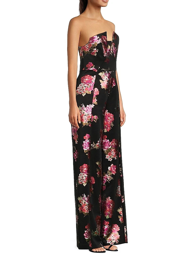 Lena Floral Strapless Jumpsuit