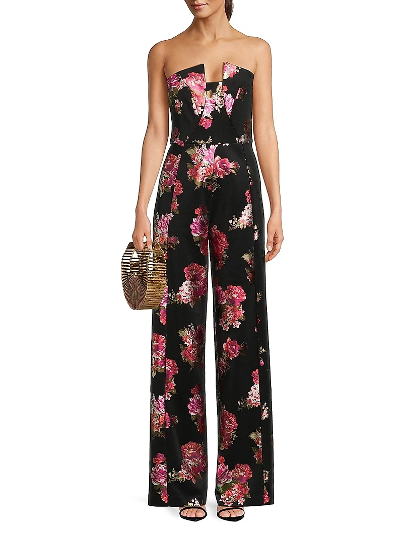 Lena Floral Strapless Jumpsuit
