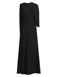 Kissam Crepe Faux-Wrap Gown