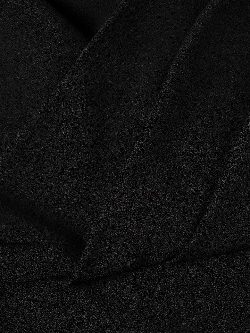 Kissam Crepe Faux-Wrap Gown