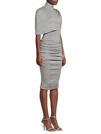 Elenor Knit Capelet Midi-Dress