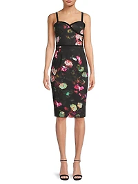Daria Floral Sweetheart Midi-Dress