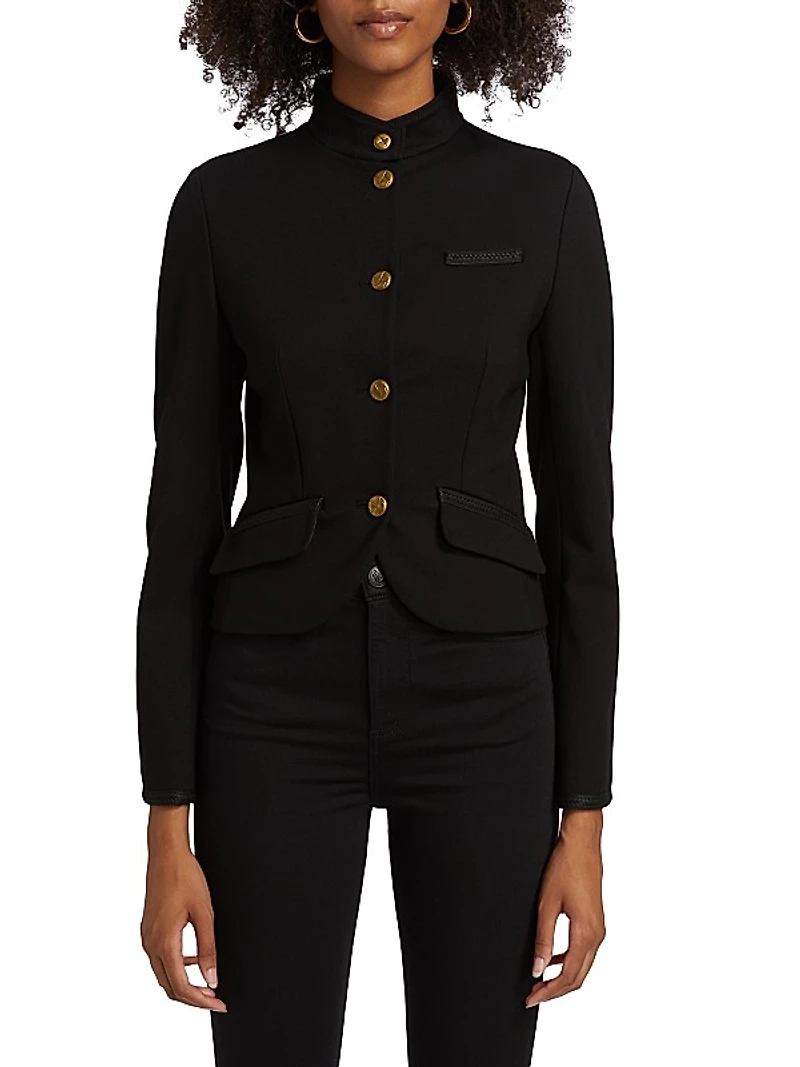 Slade Braided Crop Ponte Blazer