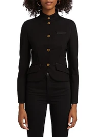 Slade Braided Crop Ponte Blazer