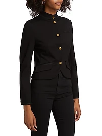 Slade Braided Crop Ponte Blazer