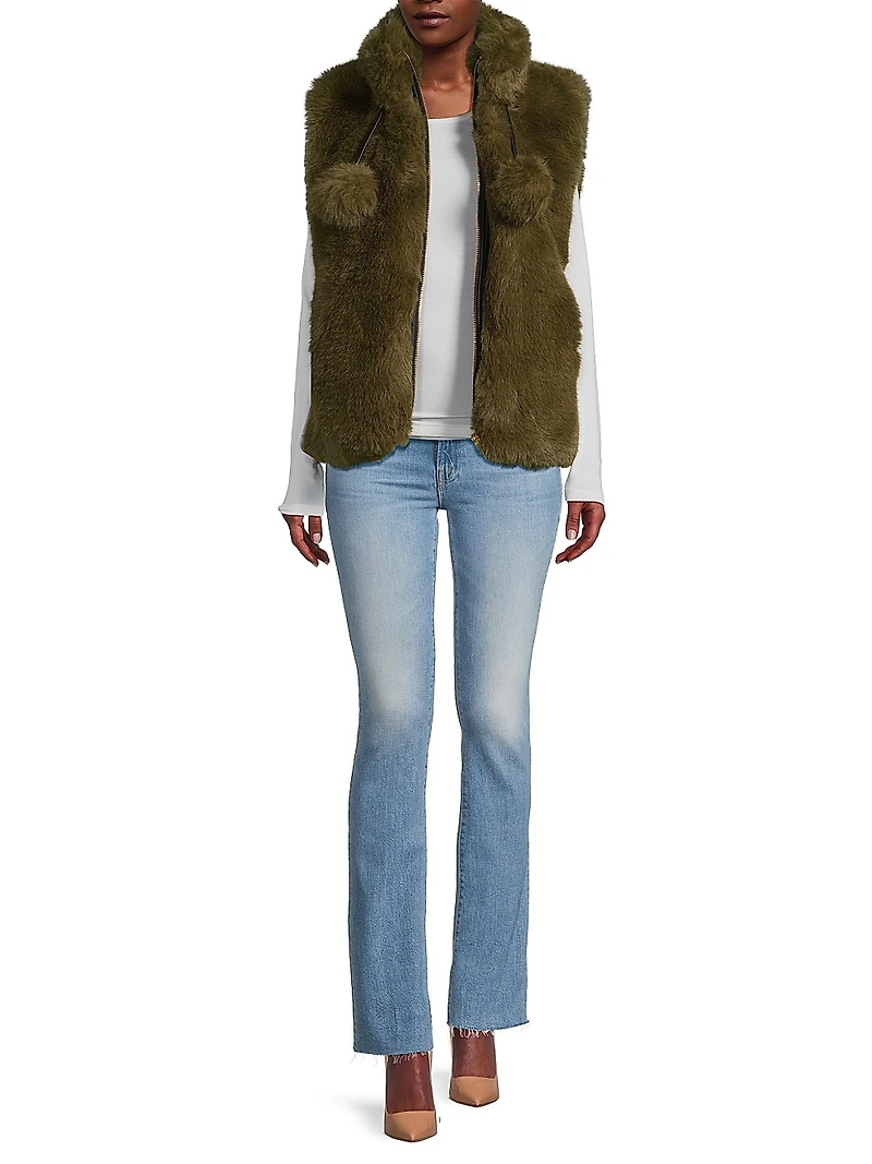Ruby Faux Fur Pom-Pom Vest
