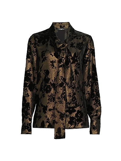 Adina Metallic Floral Blouse