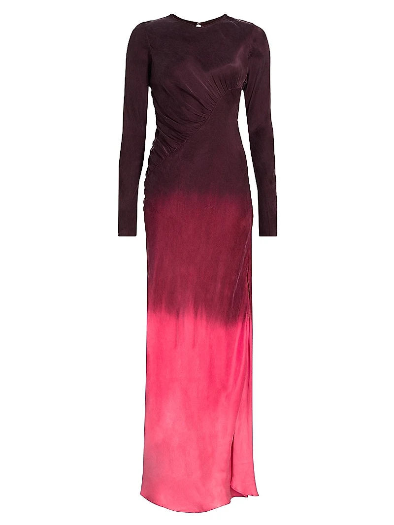 Fluid Drape Dip-Dye Maxi Dress