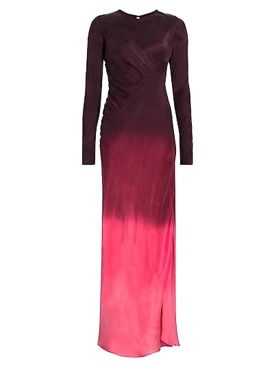 Fluid Drape Dip-Dye Maxi Dress