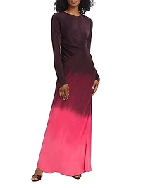 Fluid Drape Dip-Dye Maxi Dress