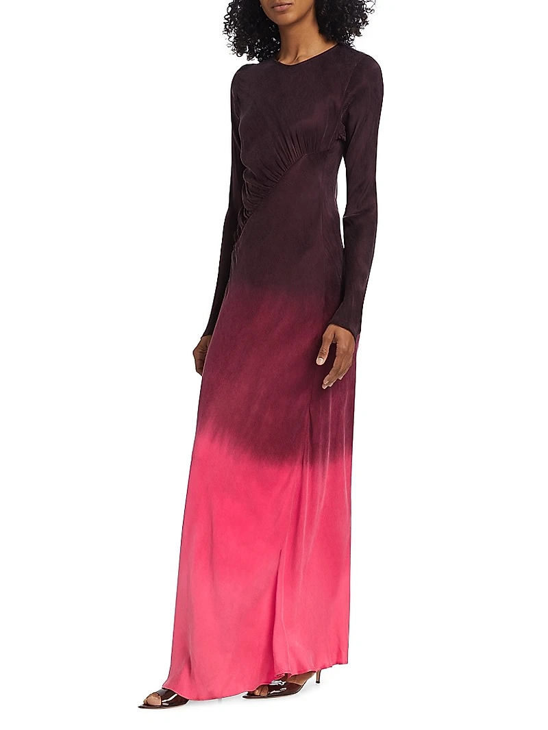 Fluid Drape Dip-Dye Maxi Dress