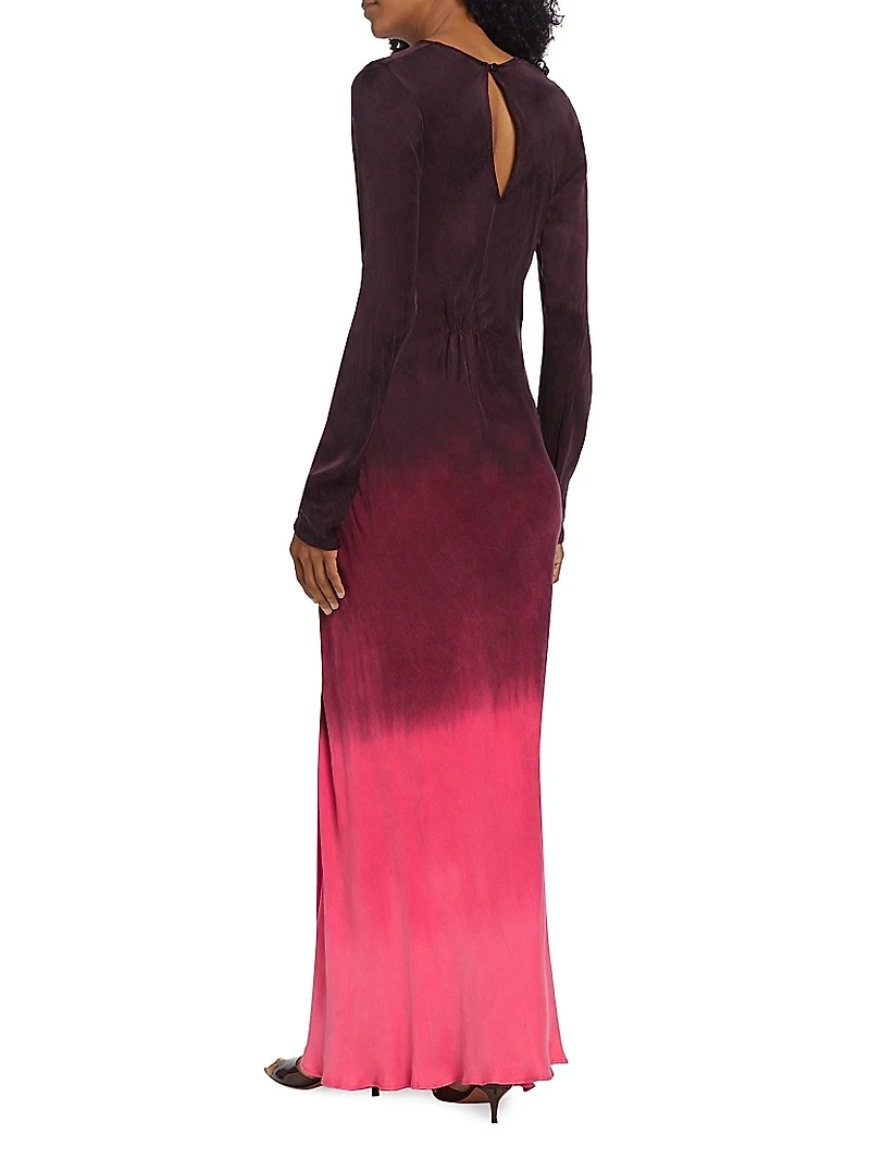 Fluid Drape Dip-Dye Maxi Dress