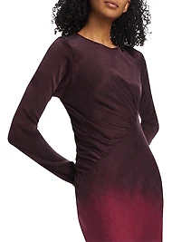 Fluid Drape Dip-Dye Maxi Dress