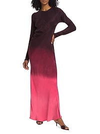 Fluid Drape Dip-Dye Maxi Dress