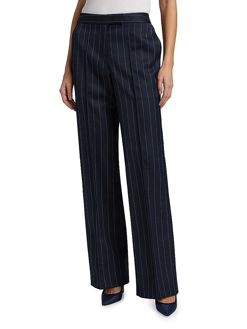 Pinstriped Low-Rise Trousers