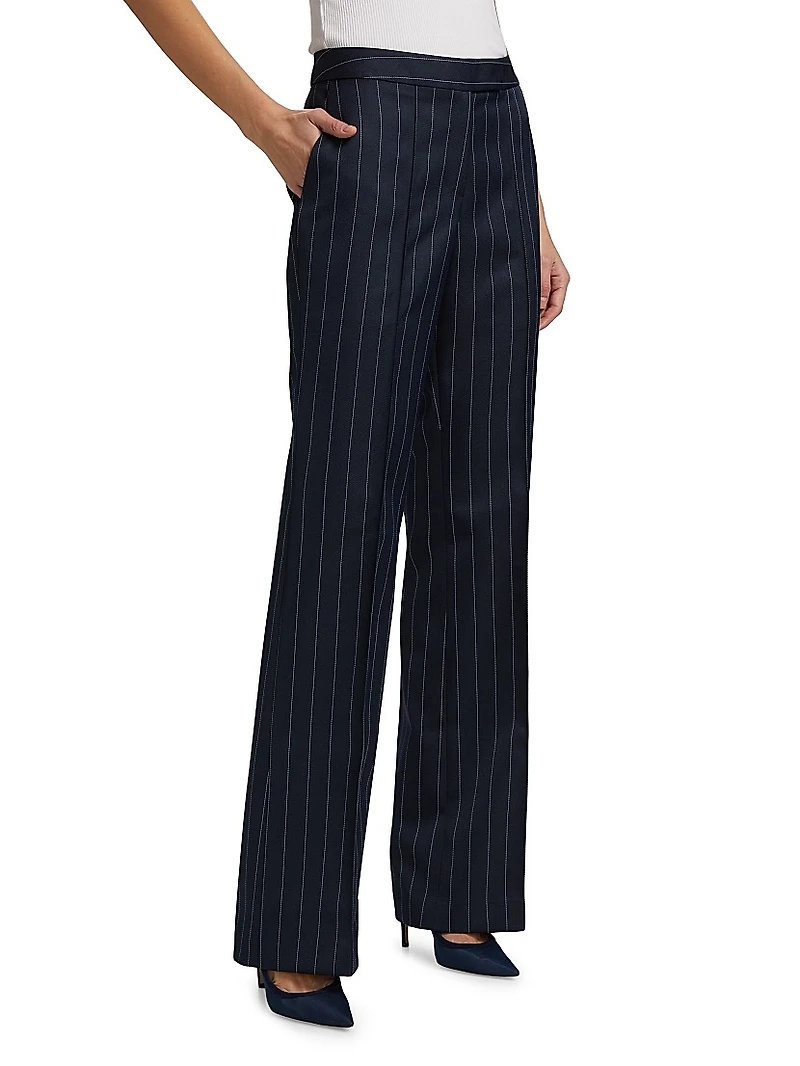 Pinstriped Low-Rise Trousers