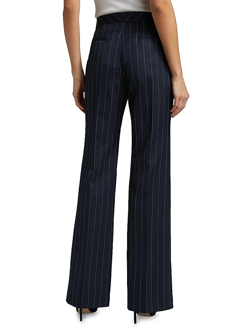 Pinstriped Low-Rise Trousers