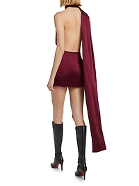 One-Shoulder Scarf Minidress