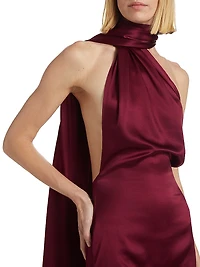 One-Shoulder Scarf Minidress