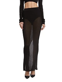 Rib-Knit Column Skirt