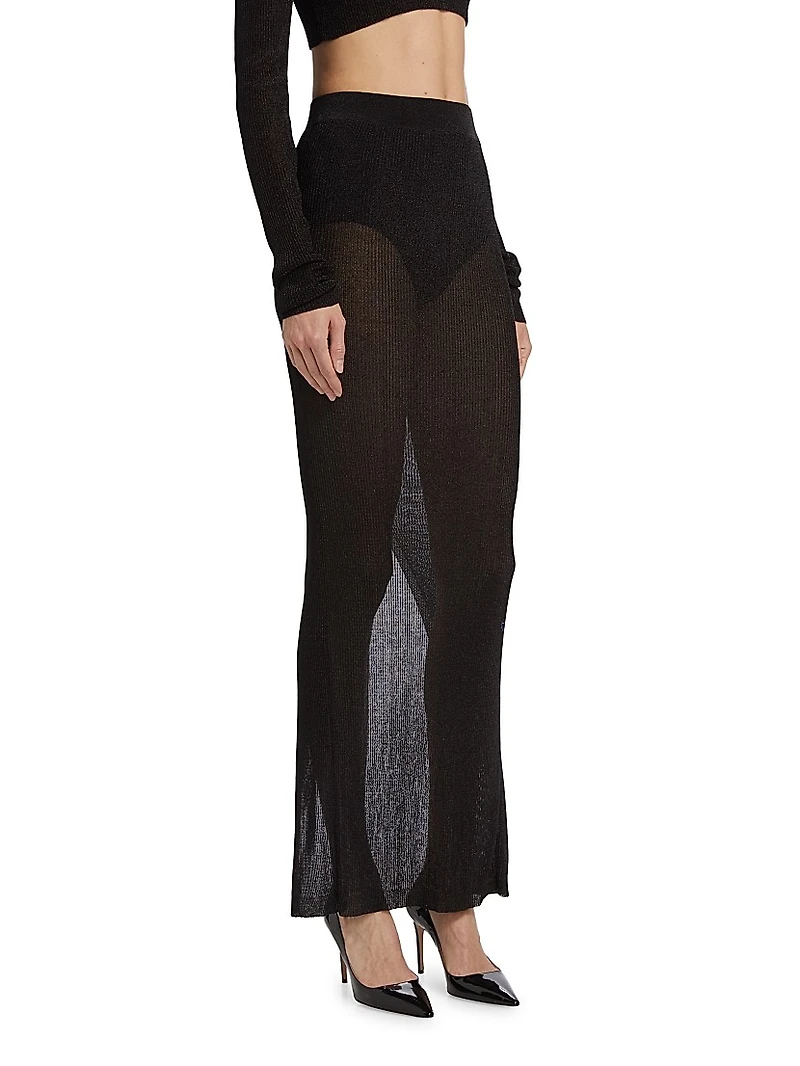 Rib-Knit Column Skirt