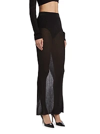 Rib-Knit Column Skirt