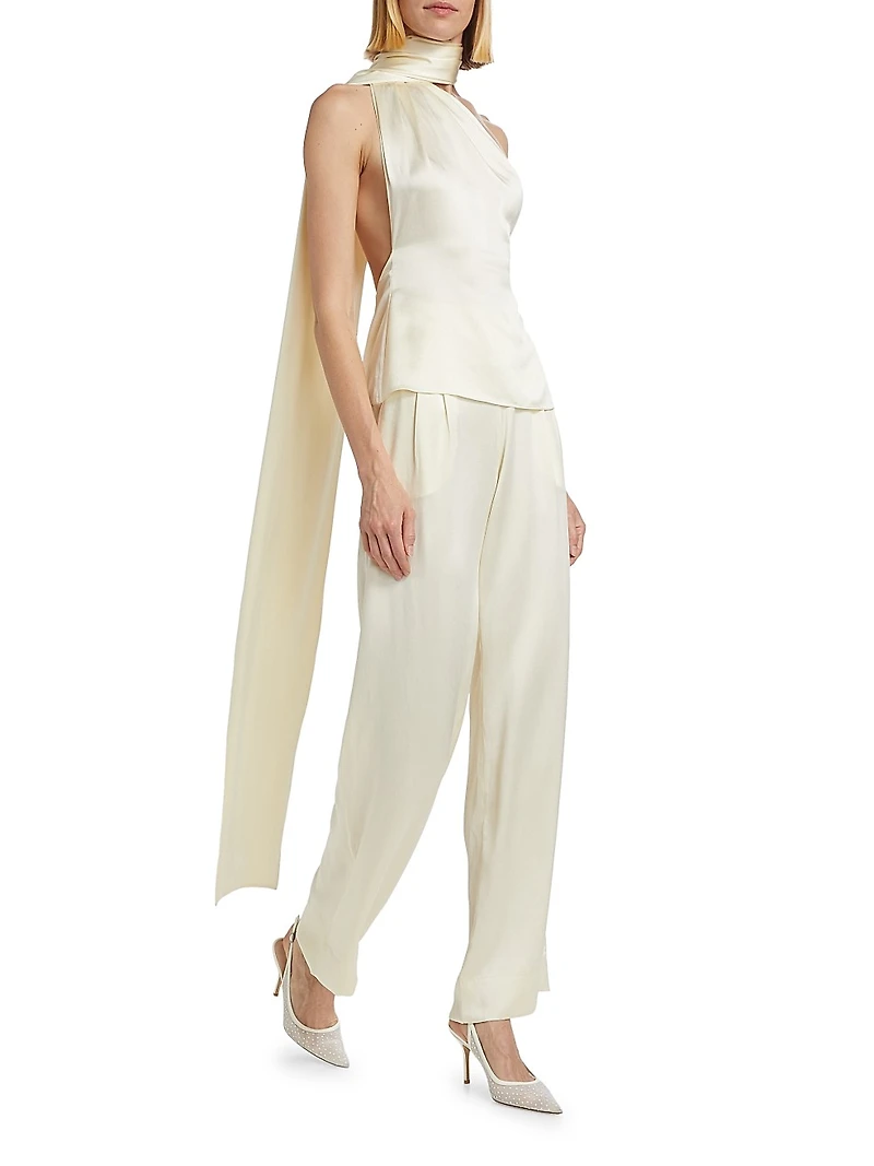 One-Shoulder Scarf Top