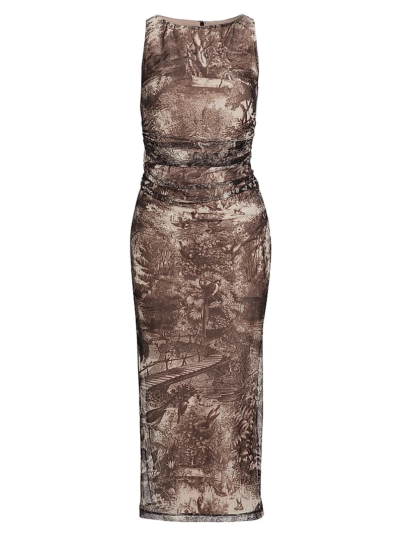 Tiffany Printed Body-Con Midi-Dress