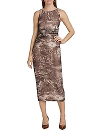 Tiffany Printed Body-Con Midi-Dress