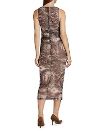 Tiffany Printed Body-Con Midi-Dress