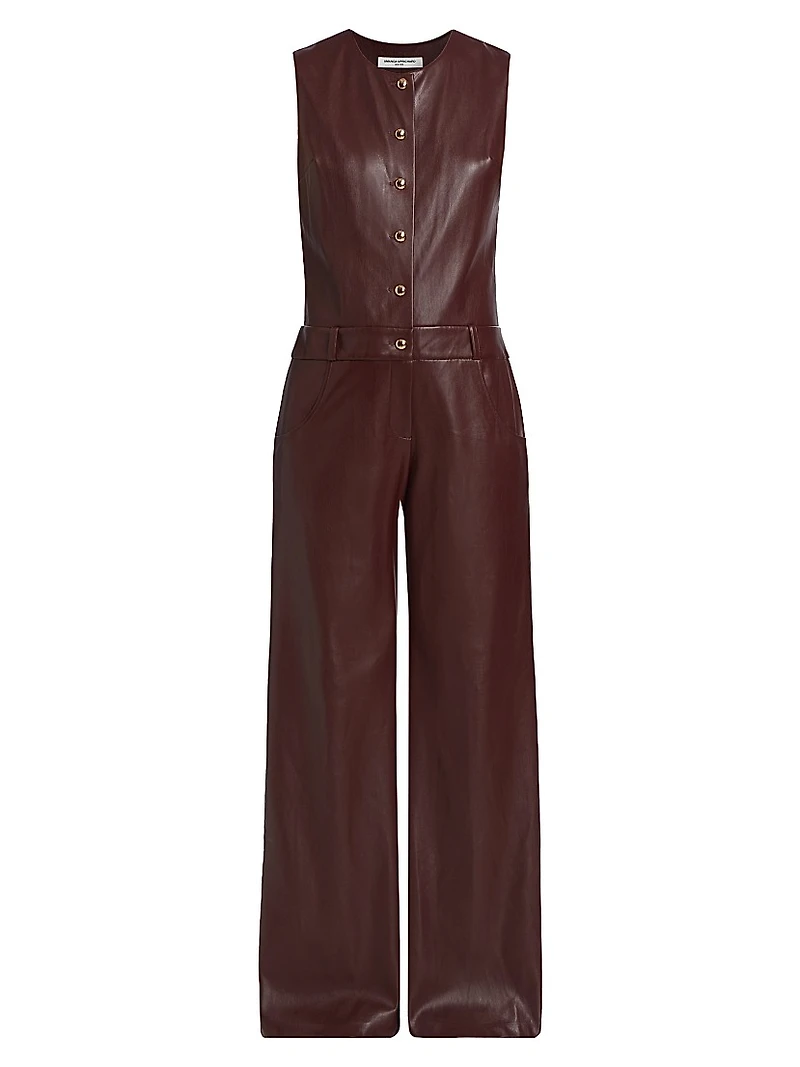 Tori Faux Leather Jumpsuit