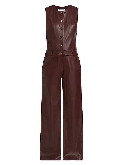 Tori Faux Leather Jumpsuit