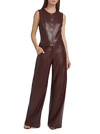 Tori Faux Leather Jumpsuit
