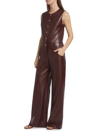 Tori Faux Leather Jumpsuit