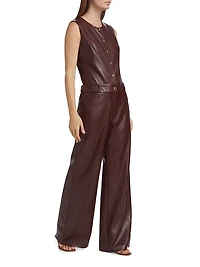 Tori Faux Leather Jumpsuit