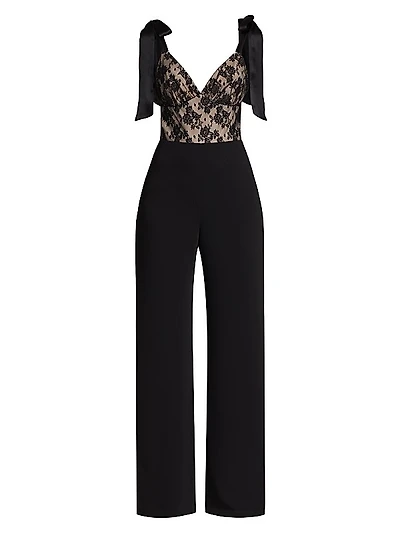 Audrielle Lace Bow Jumpsuit