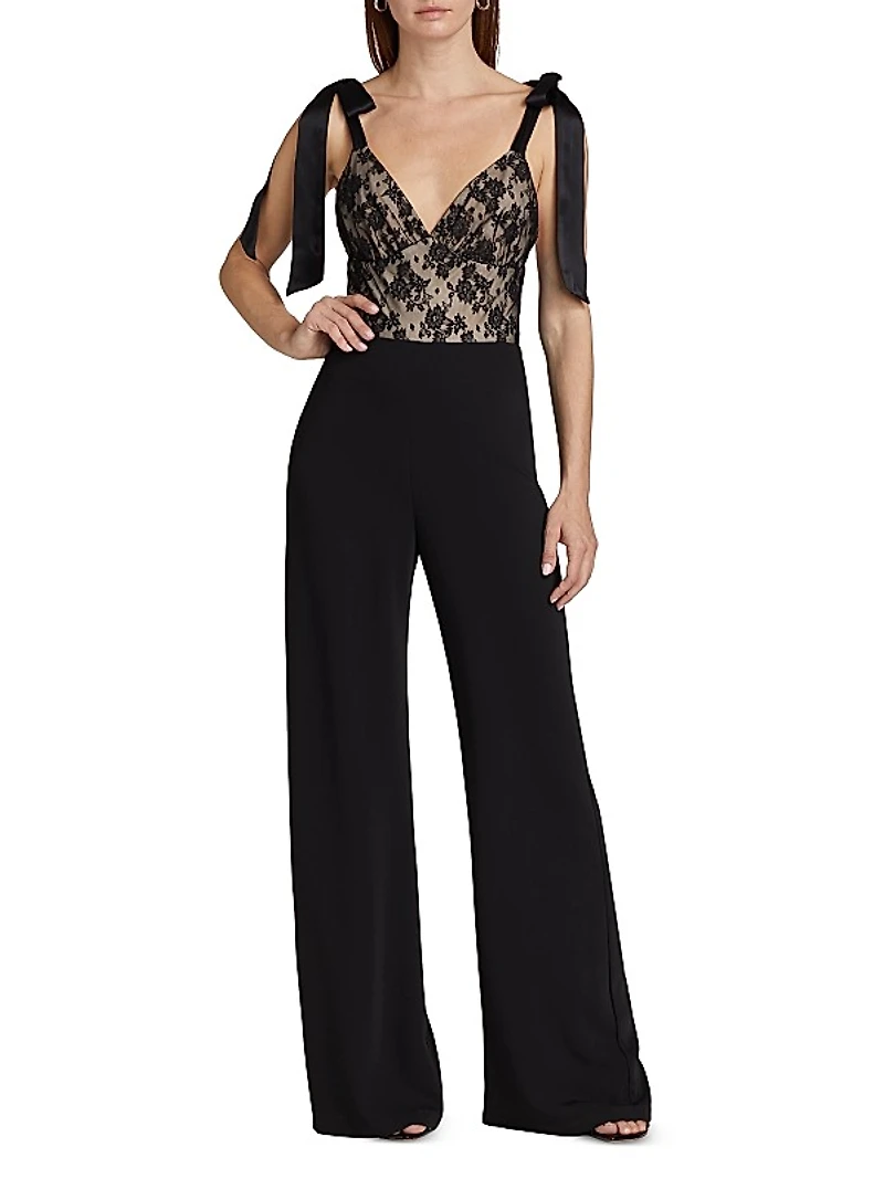 Audrielle Lace Bow Jumpsuit