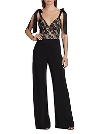 Audrielle Lace Bow Jumpsuit